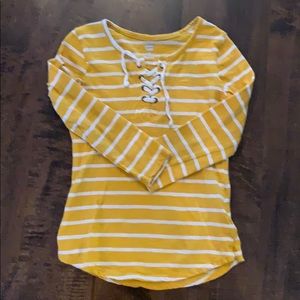 Old Navy striped yellow shirt